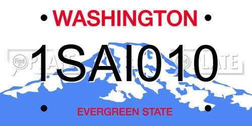 1SAI010 Washington License Plate