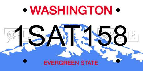 1SAT158 Washington License Plate