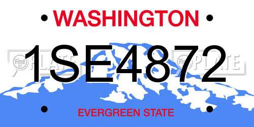 1SE4872 Washington License Plate