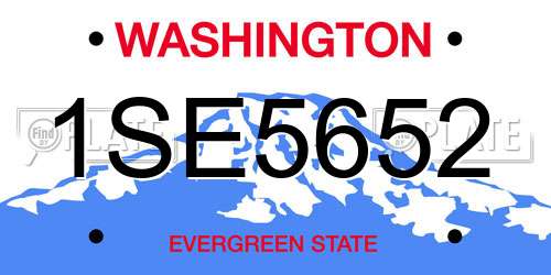 1SE5652 Washington License Plate