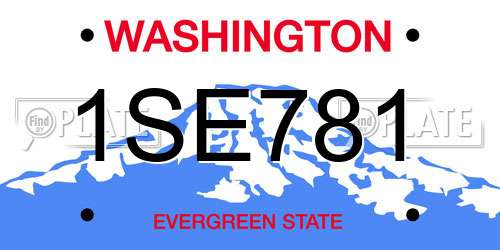 1SE781 Washington License Plate