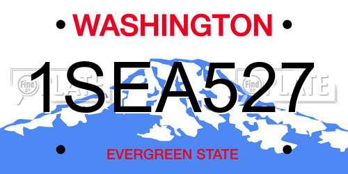 1SEA527 Washington License Plate