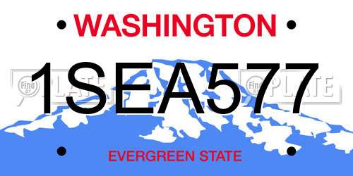 1SEA577 Washington License Plate