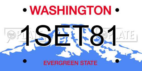 1SET81 Washington License Plate
