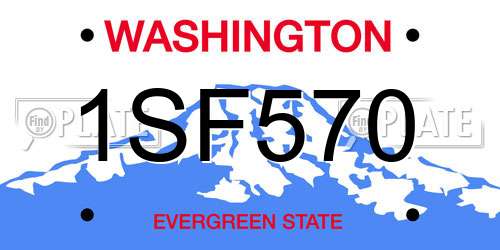 1SF570 Washington License Plate