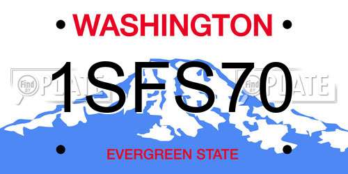 1SFS70 Washington License Plate