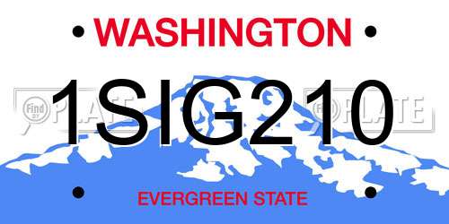1SIG210 Washington License Plate
