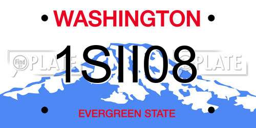 1SII08 Washington License Plate