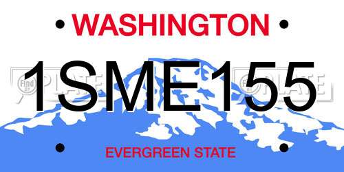 1SME155 Washington License Plate