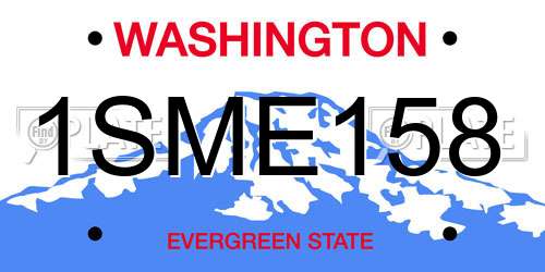 1SME158 Washington License Plate