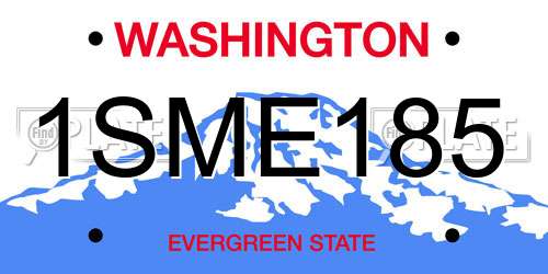 1SME185 Washington License Plate