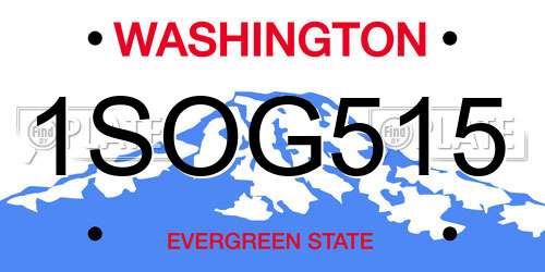 1SOG515 Washington License Plate