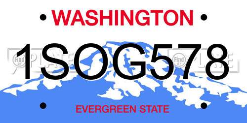 1SOG578 Washington License Plate