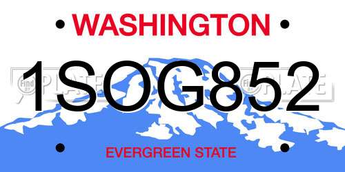 1SOG852 Washington License Plate