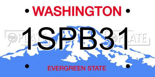 1SPB31 Washington License Plate