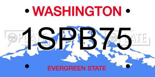 1SPB75 Washington License Plate