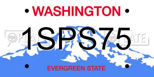 1SPS75 Washington License Plate