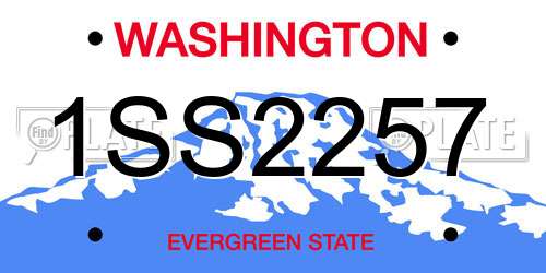 1SS2257 Washington License Plate