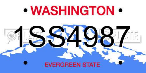1SS4987 Washington License Plate