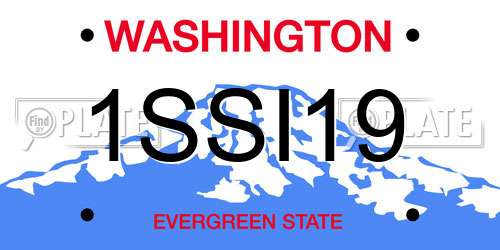 1SSI19 Washington License Plate