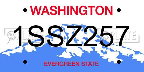 1SSZ257 Washington License Plate