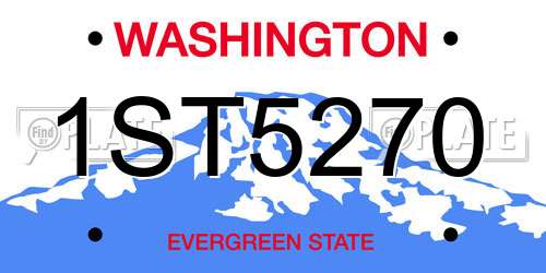 1ST5270 Washington License Plate