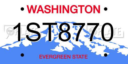 1ST8770 Washington License Plate