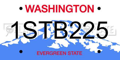 1STB225 Washington License Plate