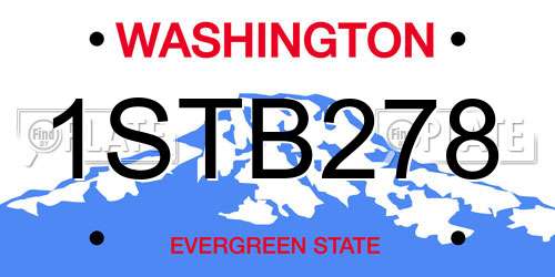 1STB278 Washington License Plate
