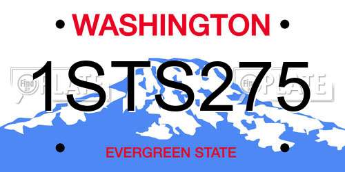 1STS275 Washington License Plate