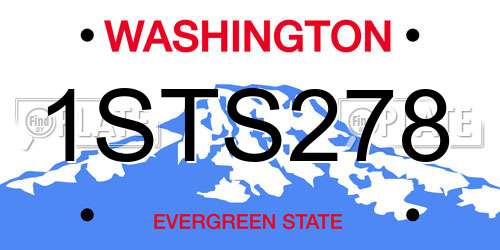 1STS278 Washington License Plate