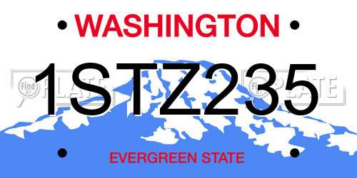 1STZ235 Washington License Plate