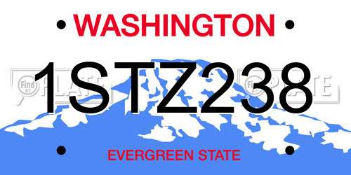 1STZ238 Washington License Plate