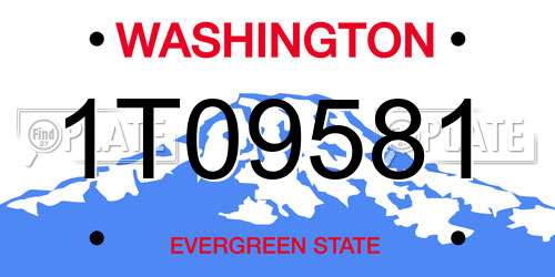 1T09581 Washington License Plate