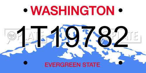 1T19782 Washington License Plate