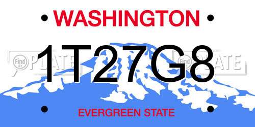 1T27G8 Washington License Plate