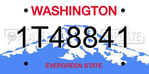 1T48841 Washington License Plate