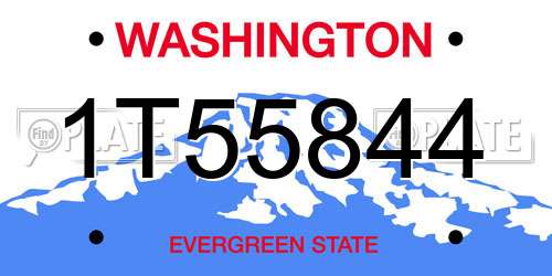 1T55844 Washington License Plate