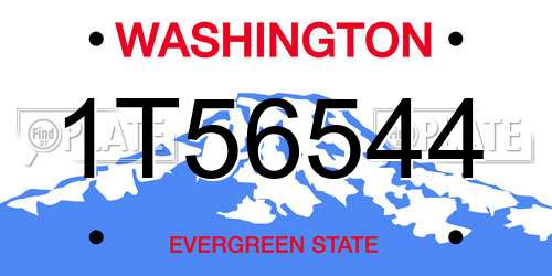 1T56544 Washington License Plate