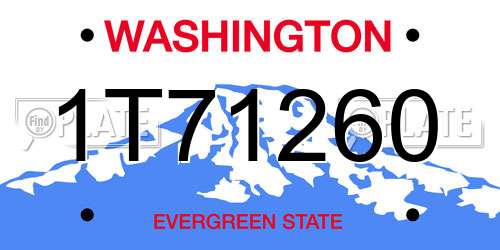 1T71260 Washington License Plate