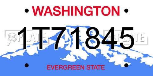1T71845 Washington License Plate