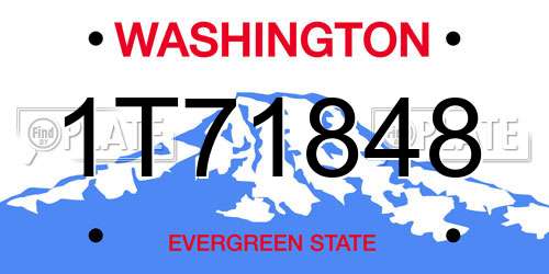 1T71848 Washington License Plate