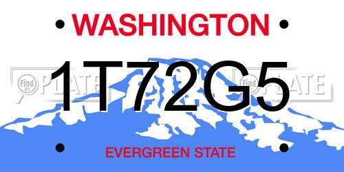 1T72G5 Washington License Plate