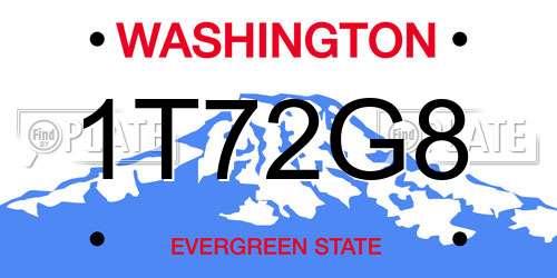 1T72G8 Washington License Plate