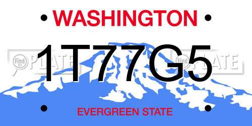 1T77G5 Washington License Plate
