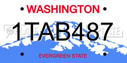 1TAB487 Washington License Plate