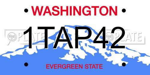 1TAP42 Washington License Plate