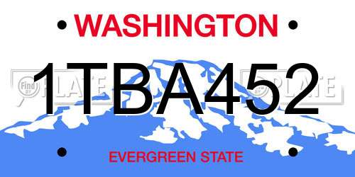 1TBA452 Washington License Plate