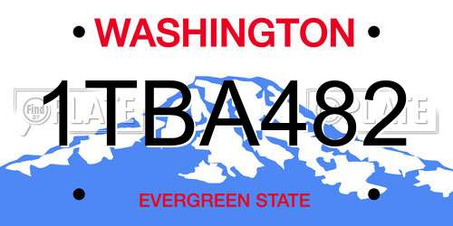 1TBA482 Washington License Plate