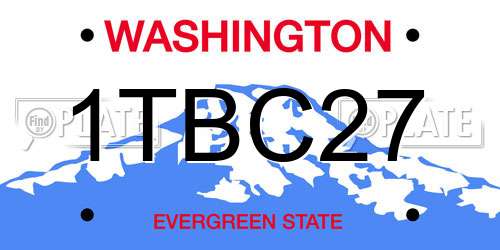 1TBC27 Washington License Plate